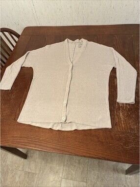 American Eagle Soft & Sexy Plush Cardigan Women’s M Beige Button V Neck Sweater